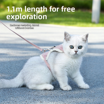 Vesti stiilis lemmiklooma harnass koos jalutuskoaga kassidele ja väikestele–keskmise suurusega koertele, kangas, vastupidav pääsemisele