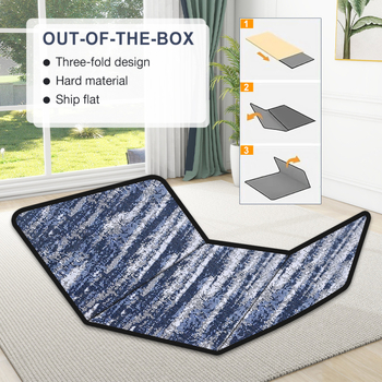 Covoraș pliabil de protecție pentru podea pentru scaunul de calculator, dreptunghiular, din plastic PVC, imprimeu floral, antiderapant.