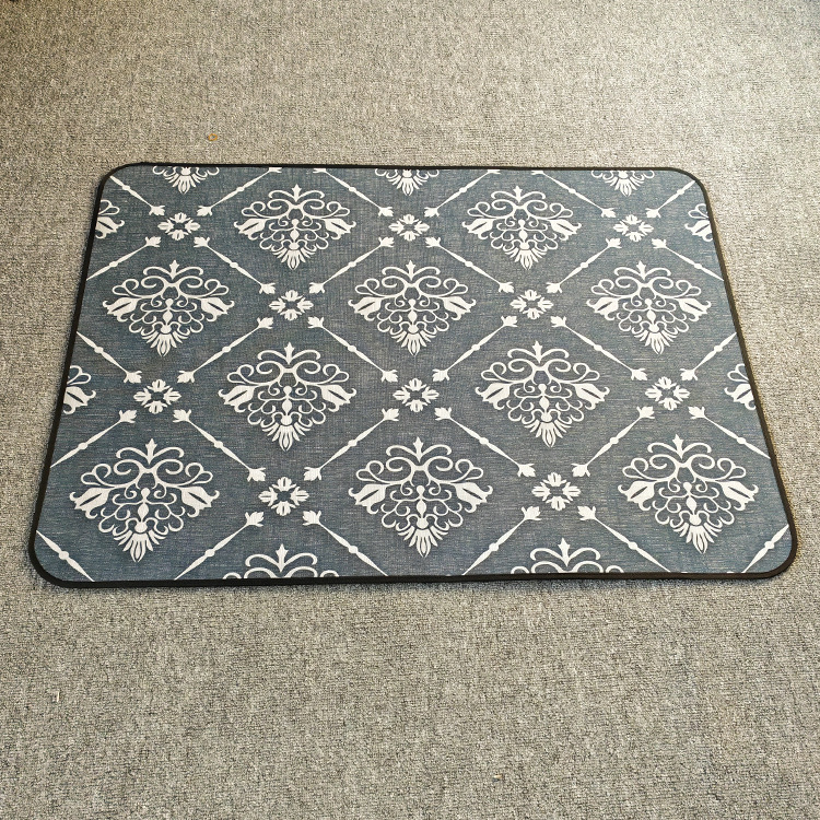 Covoraș pliabil de protecție pentru podea pentru scaunul de calculator, dreptunghiular, din plastic PVC, imprimeu floral, antiderapant.