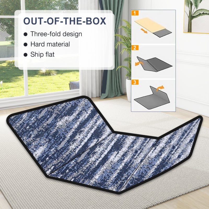 Covoraș pliabil de protecție pentru podea pentru scaunul de calculator, dreptunghiular, din plastic PVC, imprimeu floral, antiderapant.