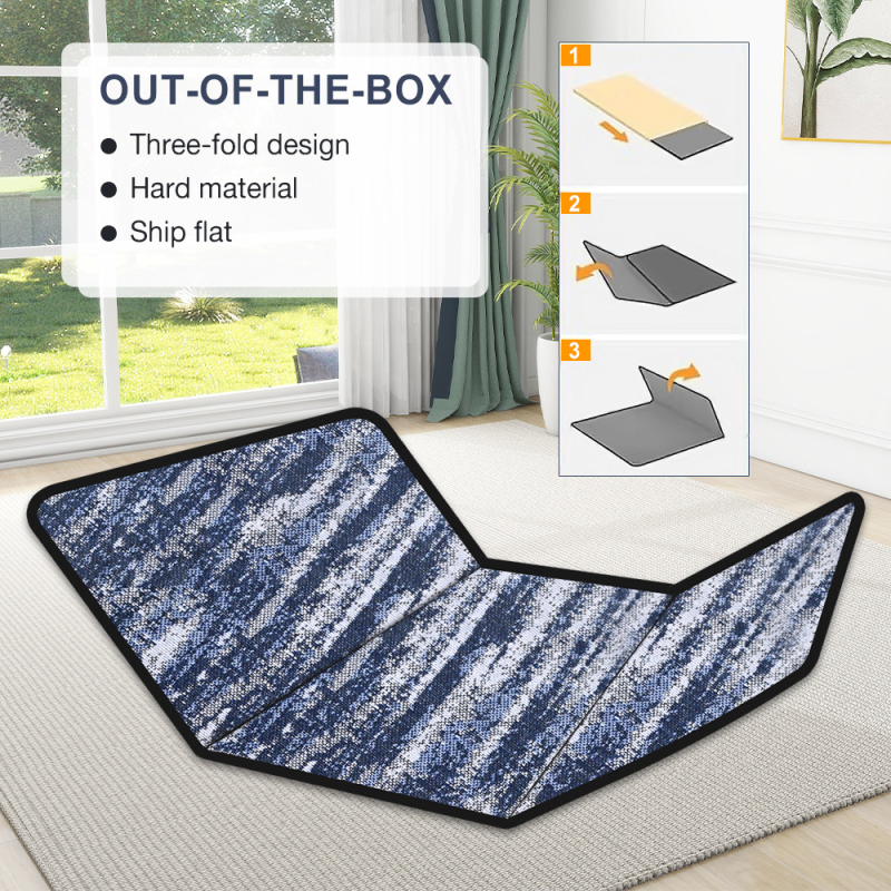 Covoraș pliabil de protecție pentru podea pentru scaunul de calculator, dreptunghiular, din plastic PVC, imprimeu floral, antiderapant.