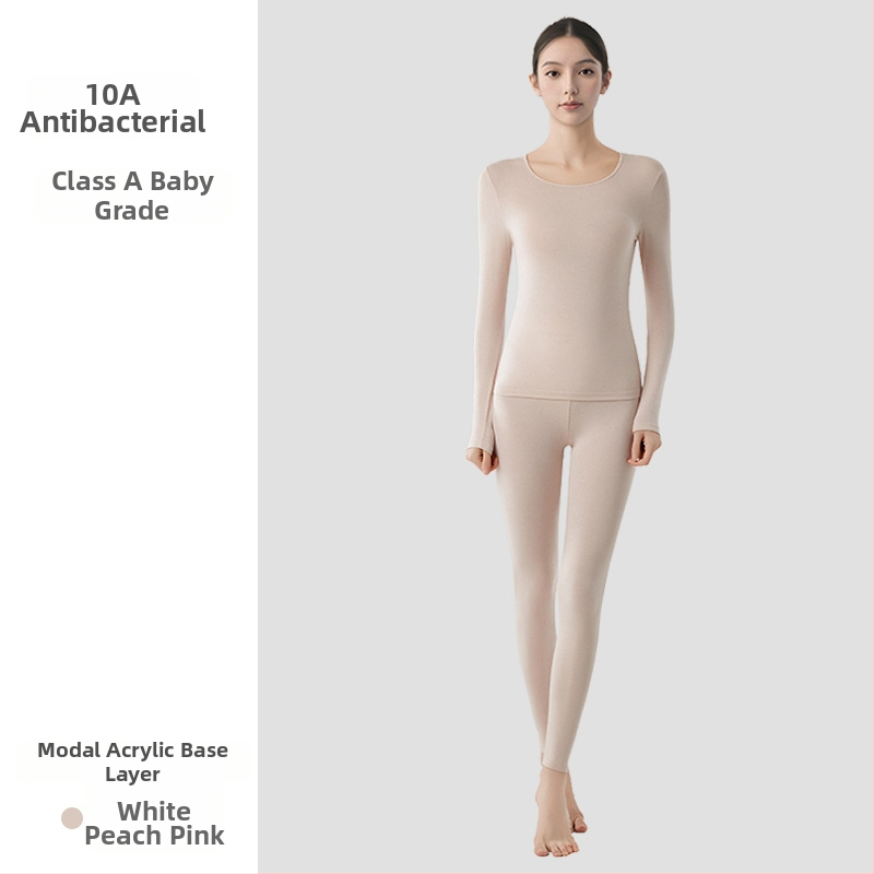 Moterų modalinis terminis pagrindinis rinkinys – plonas, vieno sluoksnio, šildymas, antibakterinis, 51,5% modalas