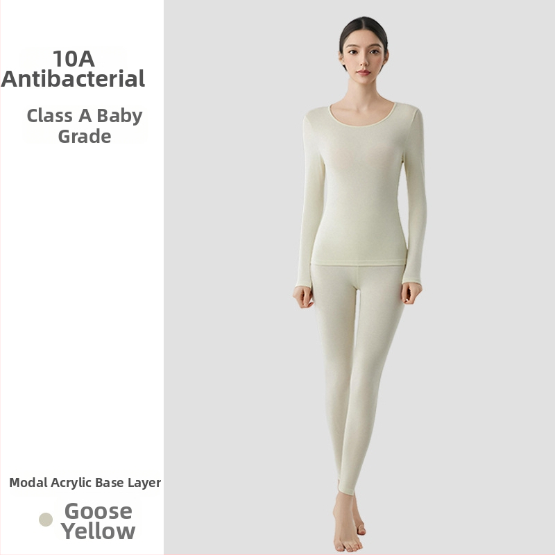 Moterų modalinis terminis pagrindinis rinkinys – plonas, vieno sluoksnio, šildymas, antibakterinis, 51,5% modalas