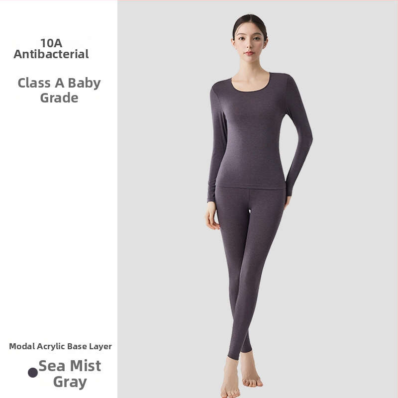 Moterų modalinis terminis pagrindinis rinkinys – plonas, vieno sluoksnio, šildymas, antibakterinis, 51,5% modalas