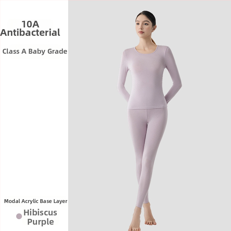 Moterų modalinis terminis pagrindinis rinkinys – plonas, vieno sluoksnio, šildymas, antibakterinis, 51,5% modalas