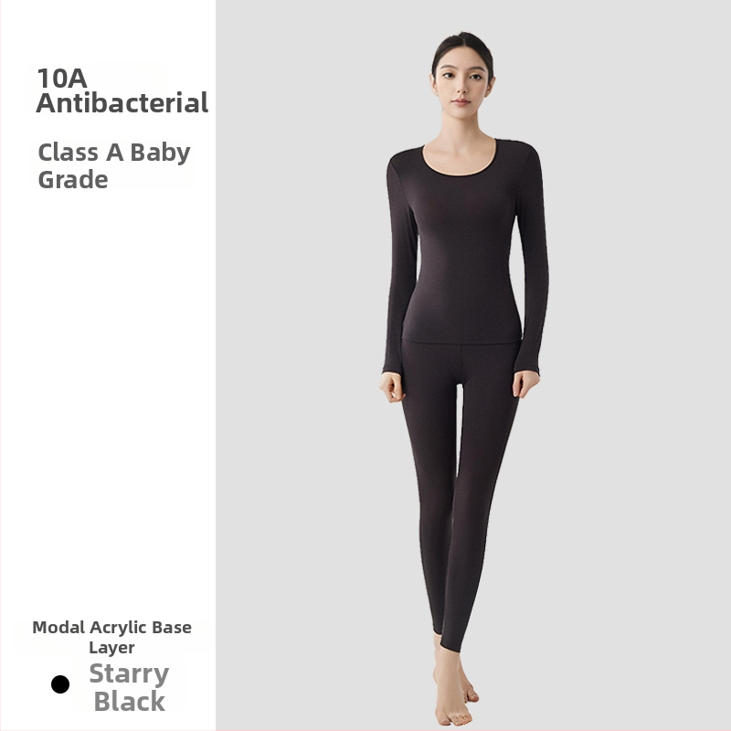 Moterų modalinis terminis pagrindinis rinkinys – plonas, vieno sluoksnio, šildymas, antibakterinis, 51,5% modalas