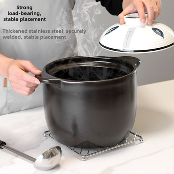 Roostevabast terasest kööginõude hoidik ja pannialus, ümmargune või ruudukujuline, kaasaegne minimalistlik stiil