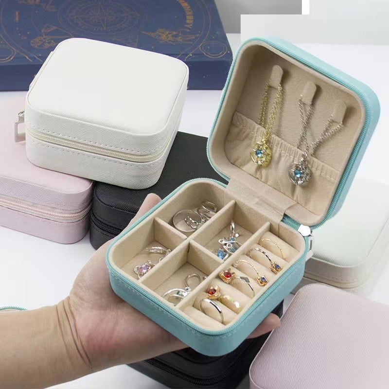 Juvelieru uzglabāšanas kaste ar rāvējslēdzēju, kompakta kvadrātveida forma, materiāls: kompozīta materiāls, izcelsme: Yiwu, zīmols: zj