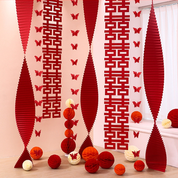 Set za uređenje sobe za vjenčanje — papirnati elementi i vrpce, rekviziti za uređenje prostora