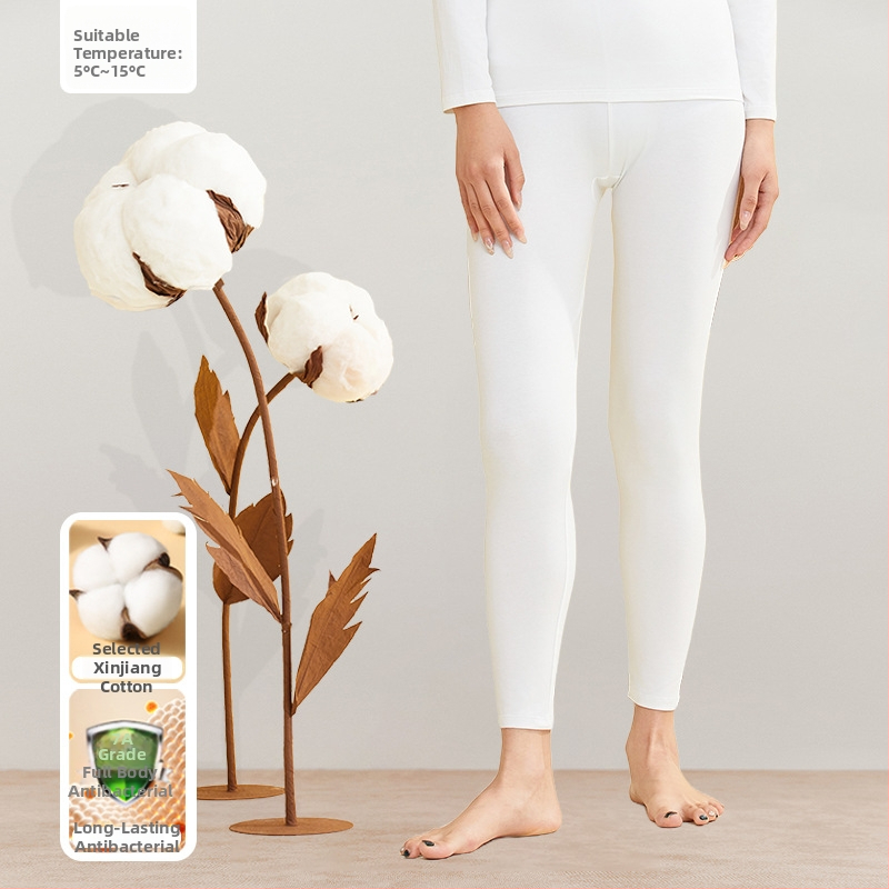 Moterų terminis komplektas iš 95% medvilnės, antibakterinis, apvali kaklo, megztinis viršuje