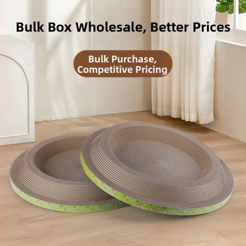 Divpusēja kaķu skrāpēšanas dēlis un guļvietas rotaļa, bieza B-flauta kartons, mīļš stils, iepakojumā 23–30 gab.