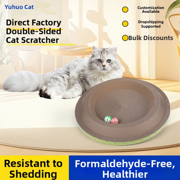 Divpusēja kaķu skrāpēšanas dēlis un guļvietas rotaļa, bieza B-flauta kartons, mīļš stils, iepakojumā 23–30 gab.