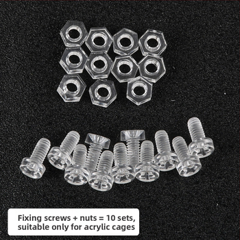 Akrilové doplnky pre hamster klietku – DIY upínacie spony s gumovým pásom, skrutky a okrajové spony, základ klietky; značka Bay nest; nie je dovážané