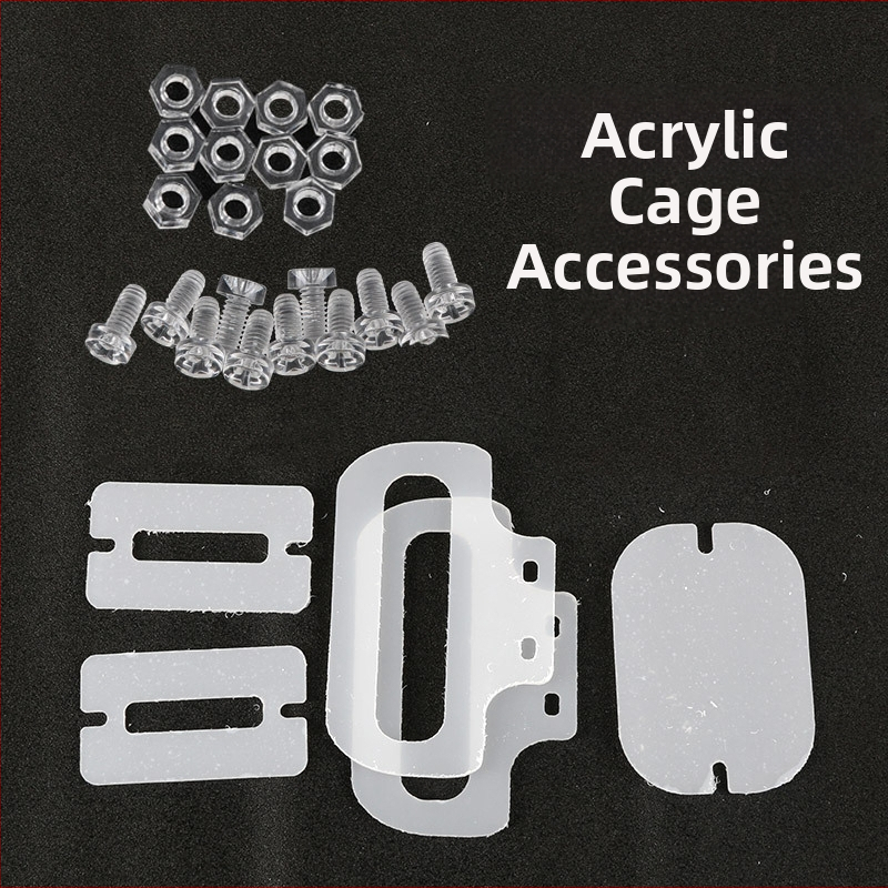 Akrilové doplnky pre hamster klietku – DIY upínacie spony s gumovým pásom, skrutky a okrajové spony, základ klietky; značka Bay nest; nie je dovážané