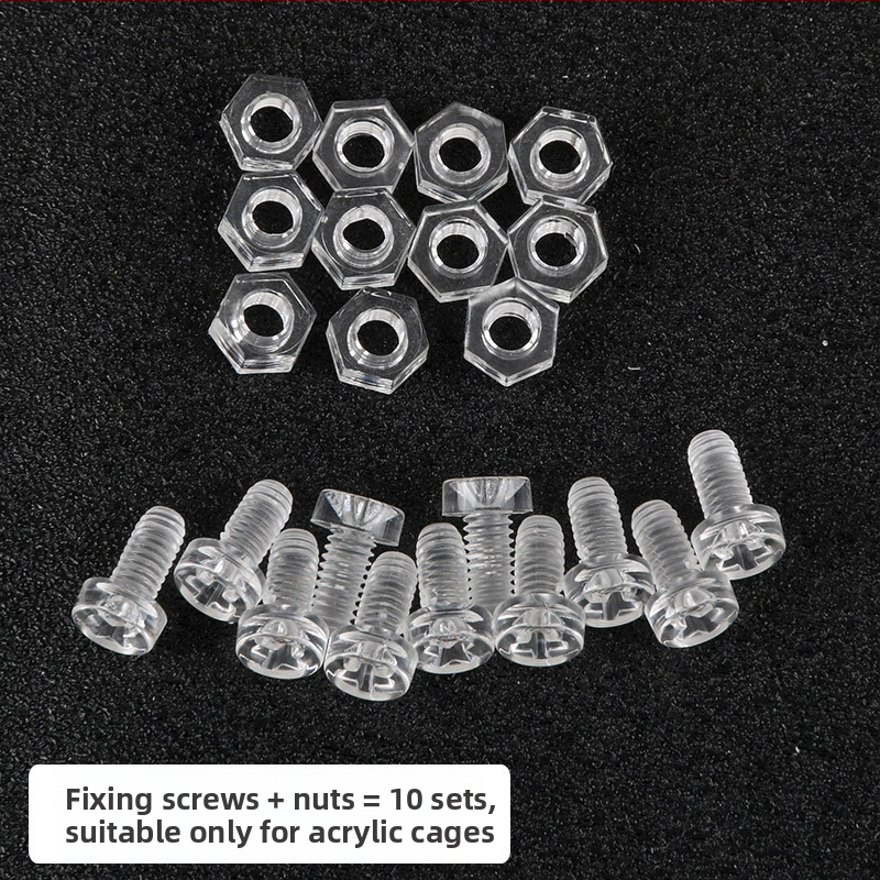 Akrilové doplnky pre hamster klietku – DIY upínacie spony s gumovým pásom, skrutky a okrajové spony, základ klietky; značka Bay nest; nie je dovážané