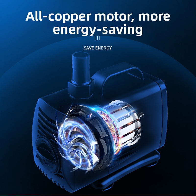 Sukeldatav akvaariumpump külgse imemisega, tsirkulatsioon ja filtratsioon, amfibiline disain, erakordselt vaikne