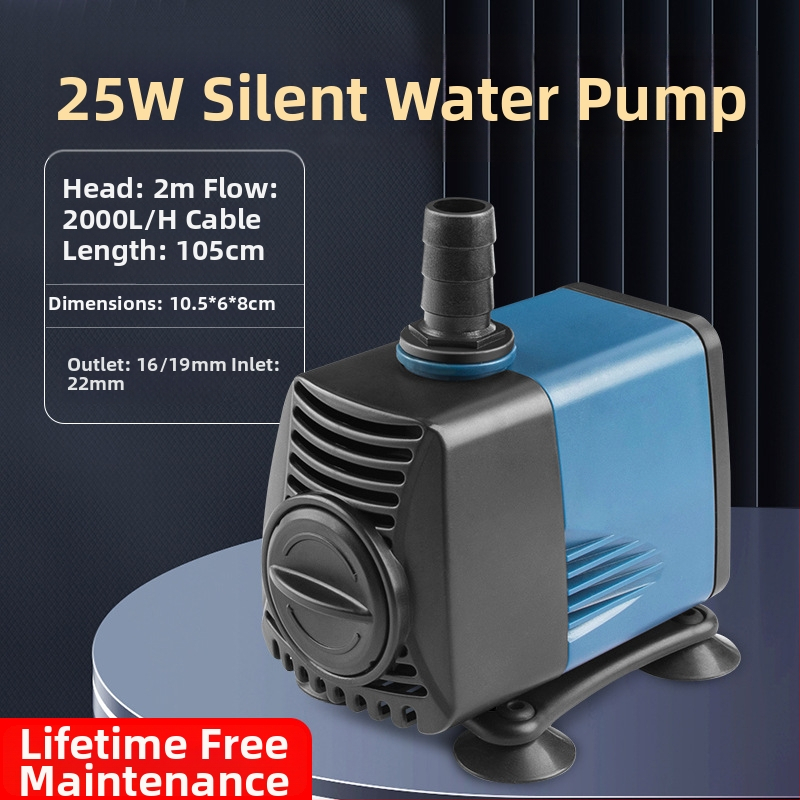 Potopinė siurblys akvariumui su šoniniu įsiurbimu, cirkuliacijai ir filtravimui, amfibinis dizainas, itin tylus