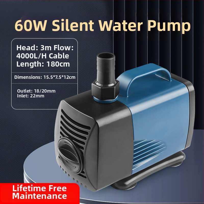 Potopinė siurblys akvariumui su šoniniu įsiurbimu, cirkuliacijai ir filtravimui, amfibinis dizainas, itin tylus