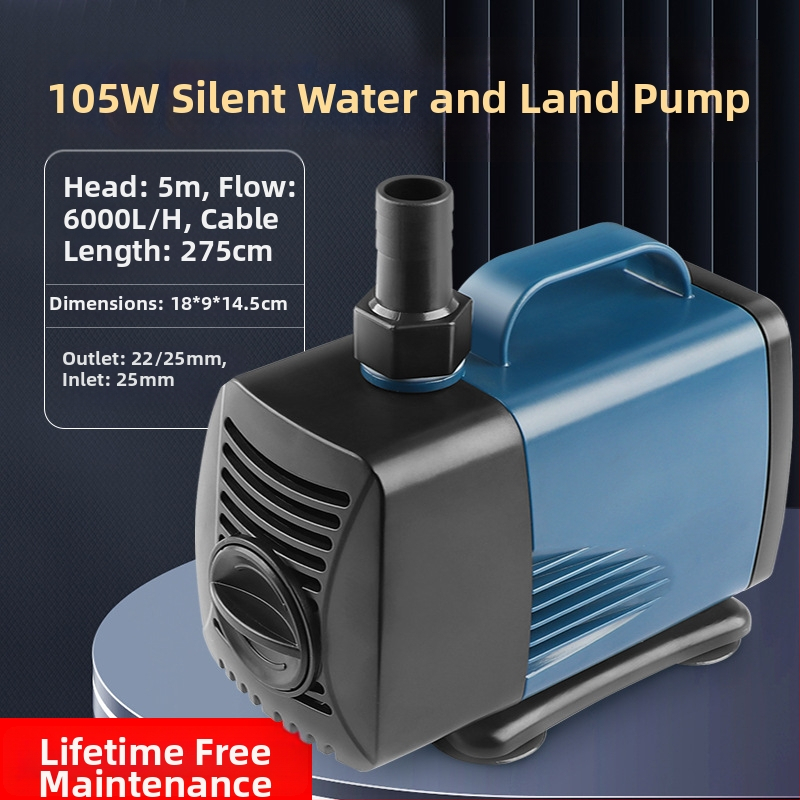 Potopinė siurblys akvariumui su šoniniu įsiurbimu, cirkuliacijai ir filtravimui, amfibinis dizainas, itin tylus