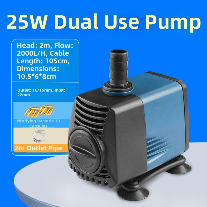 Potopinė siurblys akvariumui su šoniniu įsiurbimu, cirkuliacijai ir filtravimui, amfibinis dizainas, itin tylus