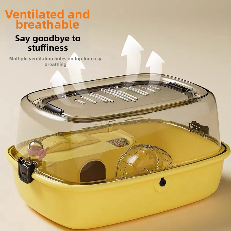 Hamsteru būris, PP materiāls, taisnstūra forma, noņemams dizains, multfilmas stils