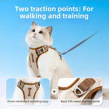 Kassi jalutusrihm ja vest, kerge, Taslan kolmekaitsega, vastupidav tõmbamisele, mitmekülgne disain kassidele