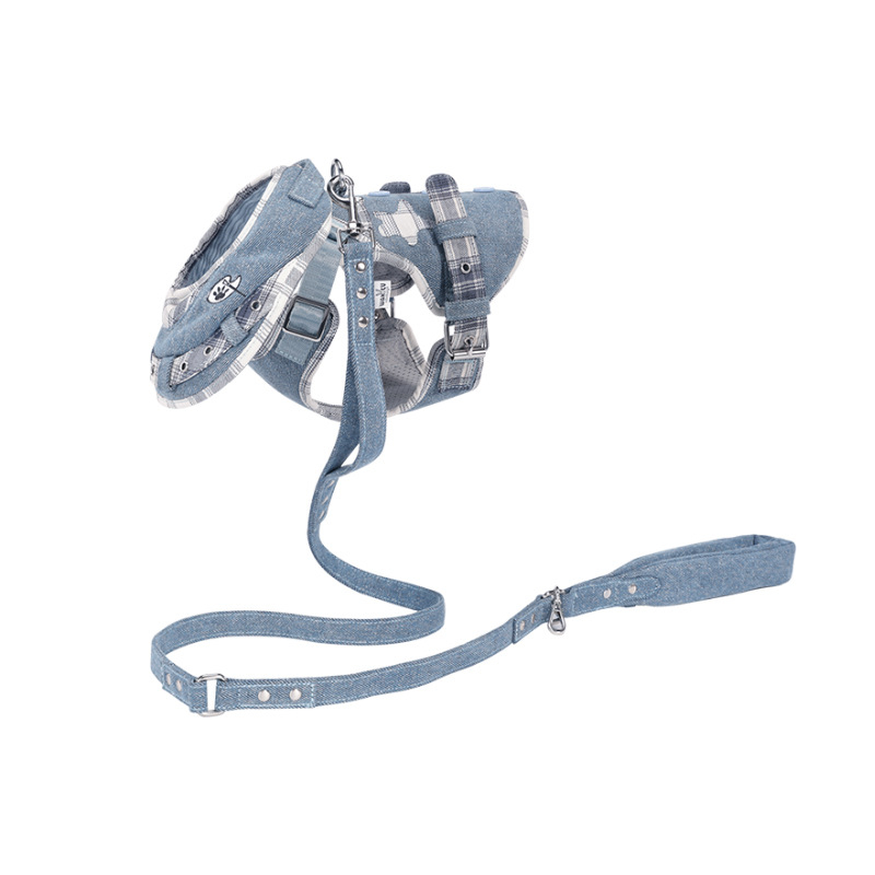 Wakytu denim rindkere rihm lemmikloomadele – vestistiilis rihm, vastupidav lõhestusele, koerale ja kassile