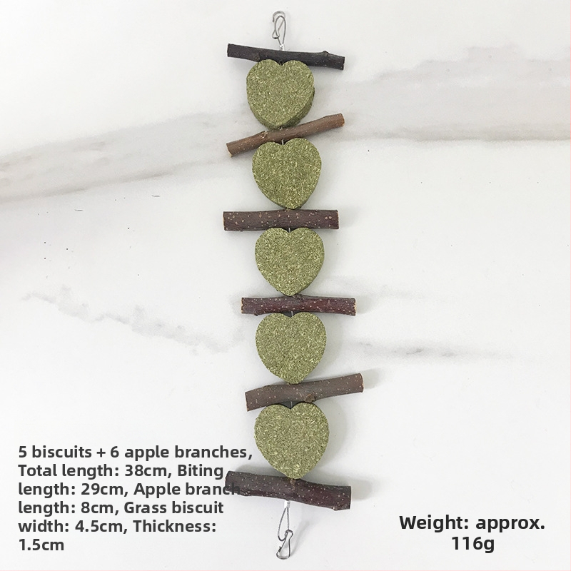 Džiovintas maistas triušiams ir hamstersiams — kramyklių lazdelės su Timotija žole ir obuolių šakelėmis, Carrot Valley