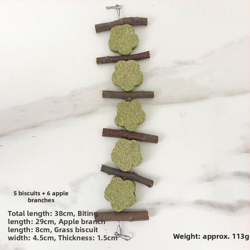 Džiovintas maistas triušiams ir hamstersiams — kramyklių lazdelės su Timotija žole ir obuolių šakelėmis, Carrot Valley