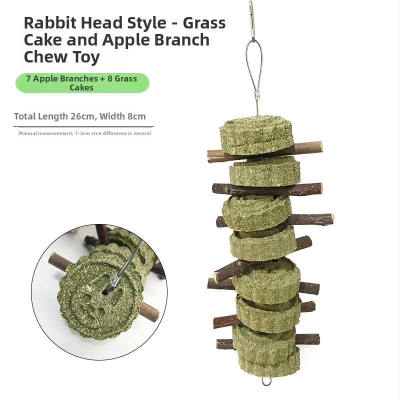 Džiovintas maistas triušiams ir hamstersiams — kramyklių lazdelės su Timotija žole ir obuolių šakelėmis, Carrot Valley