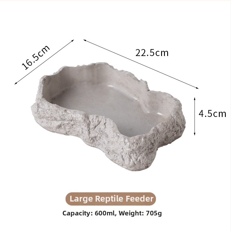 Roomajate toitumise ja joogikauss kivivanni imitatsiooniga (Materjal: Poola tsement; Bränd: Shuo ni; Sobiv: roomajad; Litsentsitud eribrändide märgid: Jah)