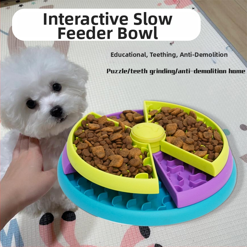 Τριώροφο Περιστρεφόμενο Μπολ Αργού Φαγητού για Σκύλους, Ανάπτυξη Νοημοσύνης (Πλαστικό)