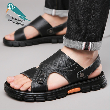 Sandaalid lehma nahast ülaosaga, naha sisemus, PVC talla, avatud varbaga disain