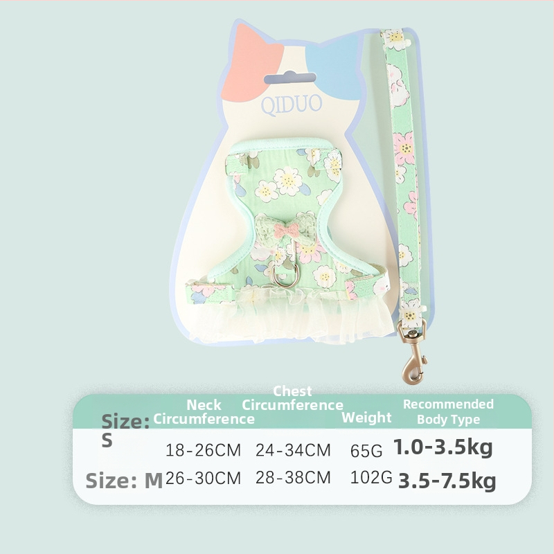 Mačji povodac s funkcijom protiv bijega, tkanina, brend Qiduo, model Q10-728, podesiva