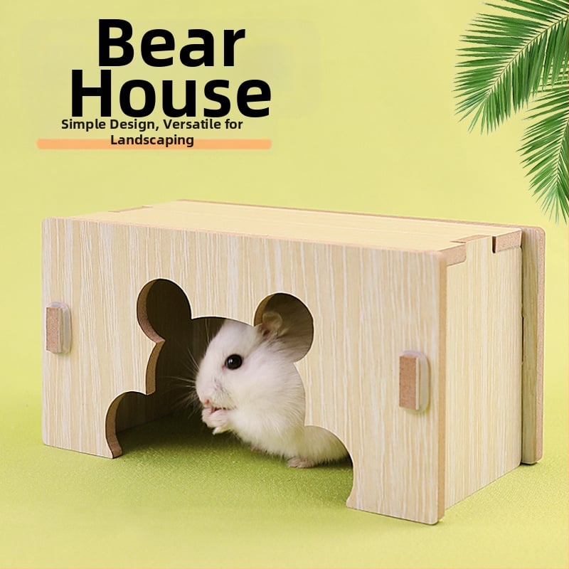 Medinis namelis hamsteriui su vienu kambariu — masyvus medis, lizdas mažiems gyvūnams