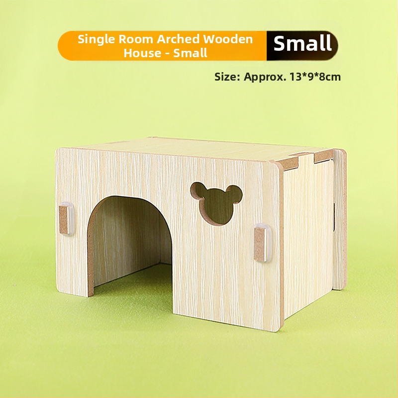 Medinis namelis hamsteriui su vienu kambariu — masyvus medis, lizdas mažiems gyvūnams