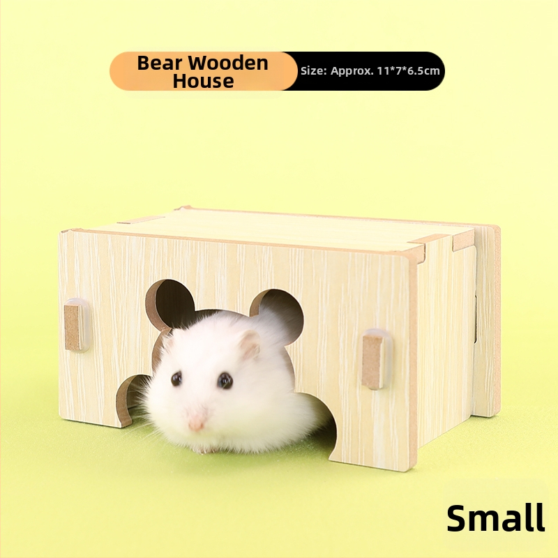 Medinis namelis hamsteriui su vienu kambariu — masyvus medis, lizdas mažiems gyvūnams