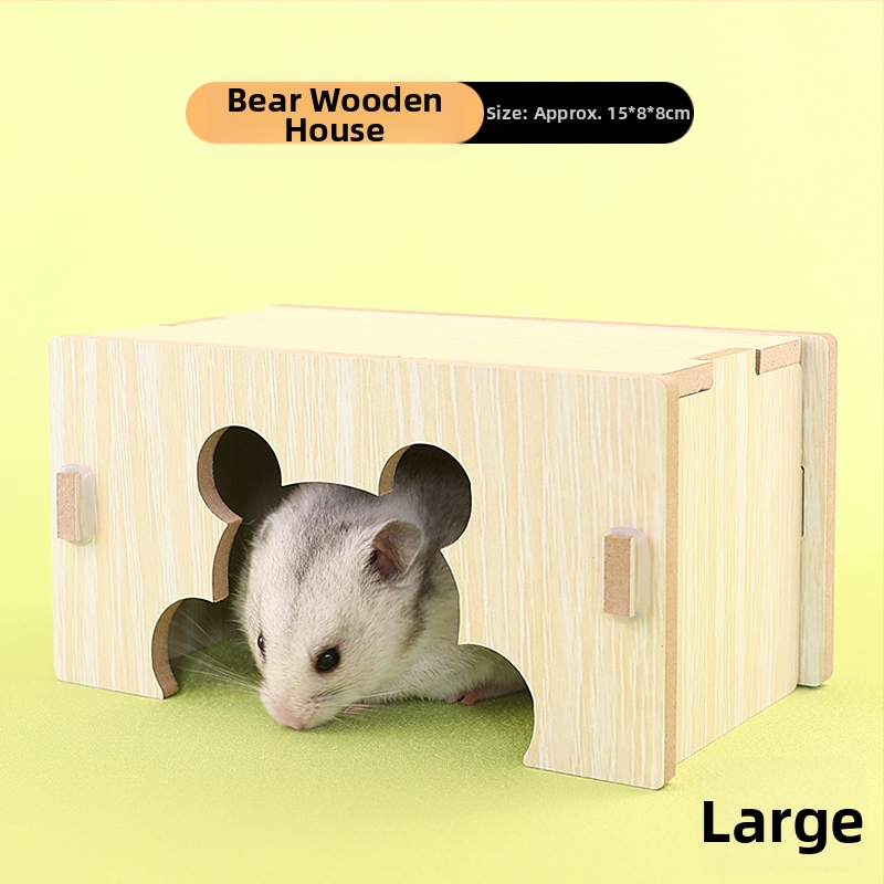 Medinis namelis hamsteriui su vienu kambariu — masyvus medis, lizdas mažiems gyvūnams