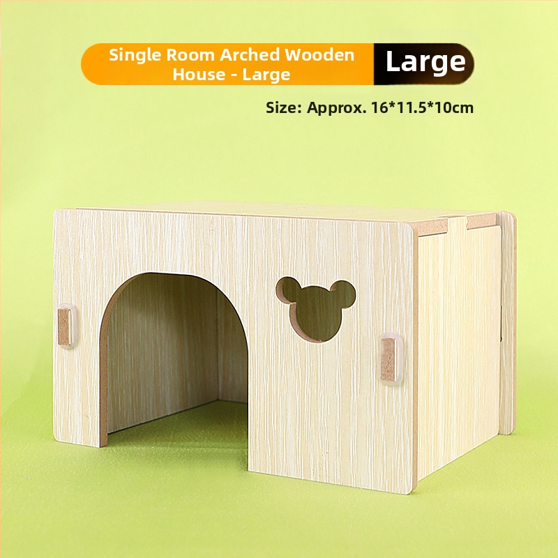 Medinis namelis hamsteriui su vienu kambariu — masyvus medis, lizdas mažiems gyvūnams