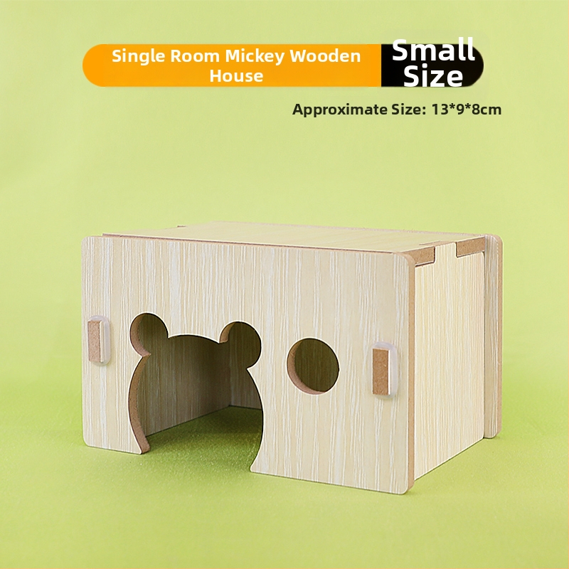 Medinis namelis hamsteriui su vienu kambariu — masyvus medis, lizdas mažiems gyvūnams