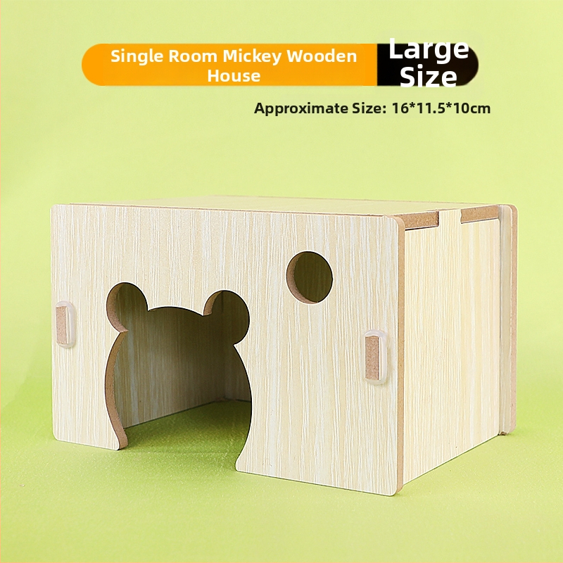 Medinis namelis hamsteriui su vienu kambariu — masyvus medis, lizdas mažiems gyvūnams