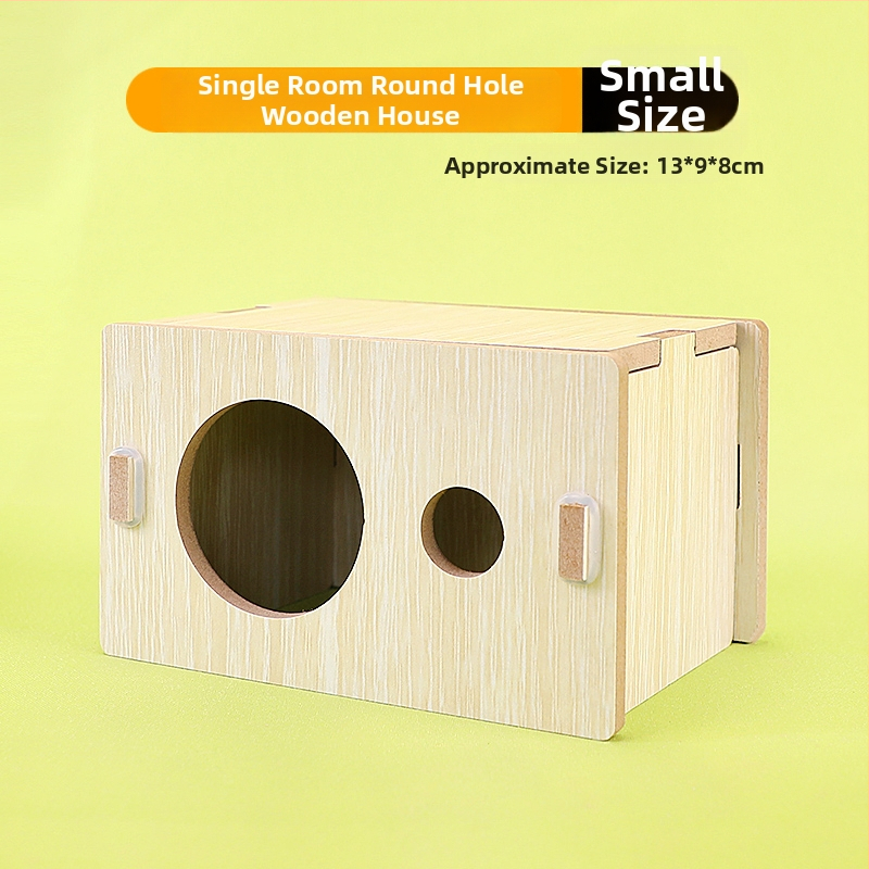 Medinis namelis hamsteriui su vienu kambariu — masyvus medis, lizdas mažiems gyvūnams