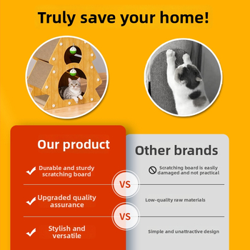 Ziemassvētku kaķu skrāpēšanas koks, kaķu rotaļlieta no viļņota kartona, nodilumizturīga, nes atstāj drupu, piemērots visām sezonām