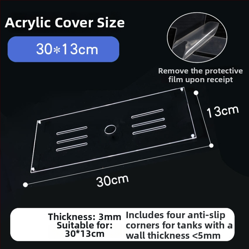 Akrylo akvariumo dangtelis, netoksiškas, skaidrus, kvėpuojantis, krištolo dangtis (Medžiaga: Akrilas; Svoris: 50; Kategorija: Akvariumo įranga)