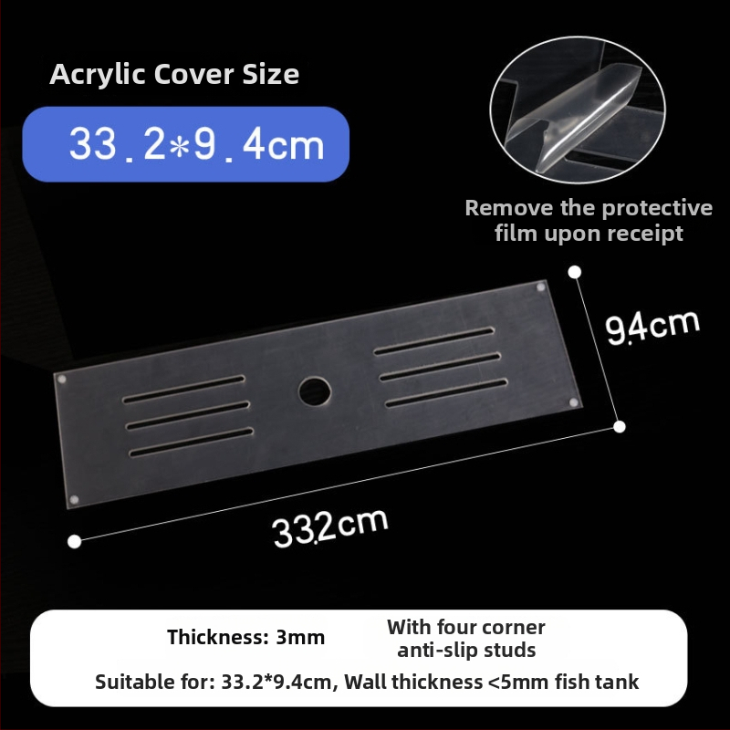 Akrylo akvariumo dangtelis, netoksiškas, skaidrus, kvėpuojantis, krištolo dangtis (Medžiaga: Akrilas; Svoris: 50; Kategorija: Akvariumo įranga)