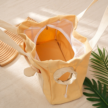 Kerge kaasaskantav avatud ülaosaga kassi- ja väikese koera kandekott — polüester, loomamuster, keskmiselt pehme kõvadus, päritolu Zhejiang