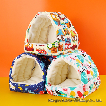 Medvilninis papūgų lizdas-hamakas su tigro raštu žiemai; kilmė Hebėja; privatūs prekiniai ženklai leidžiami