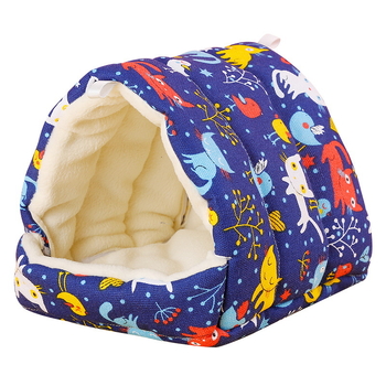 Medvilninis papūgų lizdas-hamakas su tigro raštu žiemai; kilmė Hebėja; privatūs prekiniai ženklai leidžiami