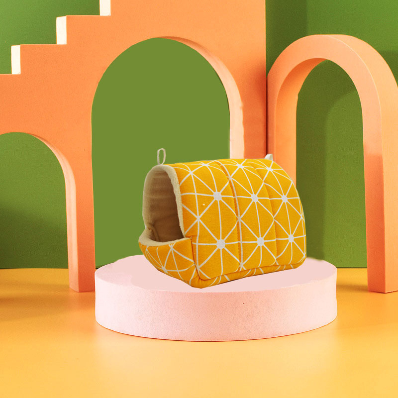 Medvilninis papūgų lizdas-hamakas su tigro raštu žiemai; kilmė Hebėja; privatūs prekiniai ženklai leidžiami