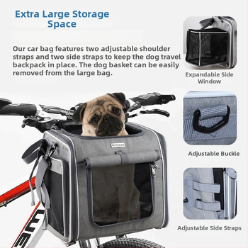 FULED Кошница за велосипед за домашни любимци, котки и кучета, голям капацитет, сгъваема, полиестер